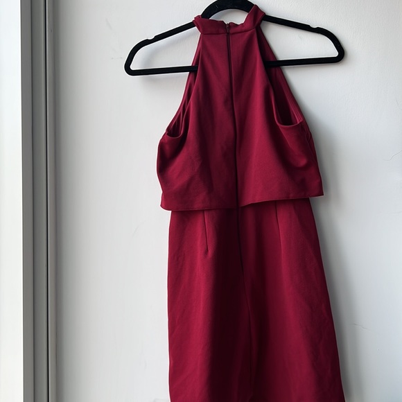 Asos Petite Double Layer Red Dress High Neck Line Size 2 NWOT - Picture 9 of 13